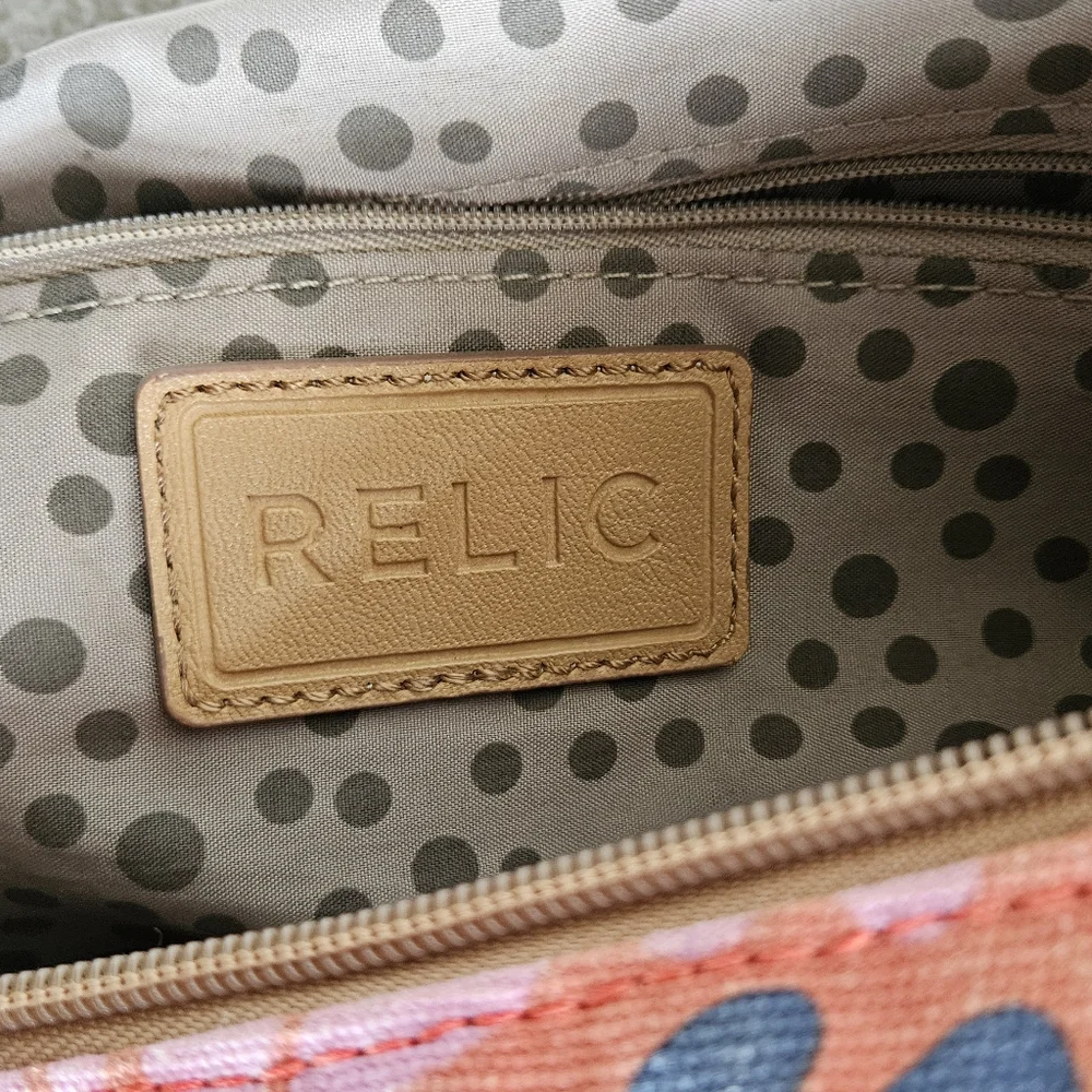 RELIC Pink Flower Power Canvas Shoulder Bag